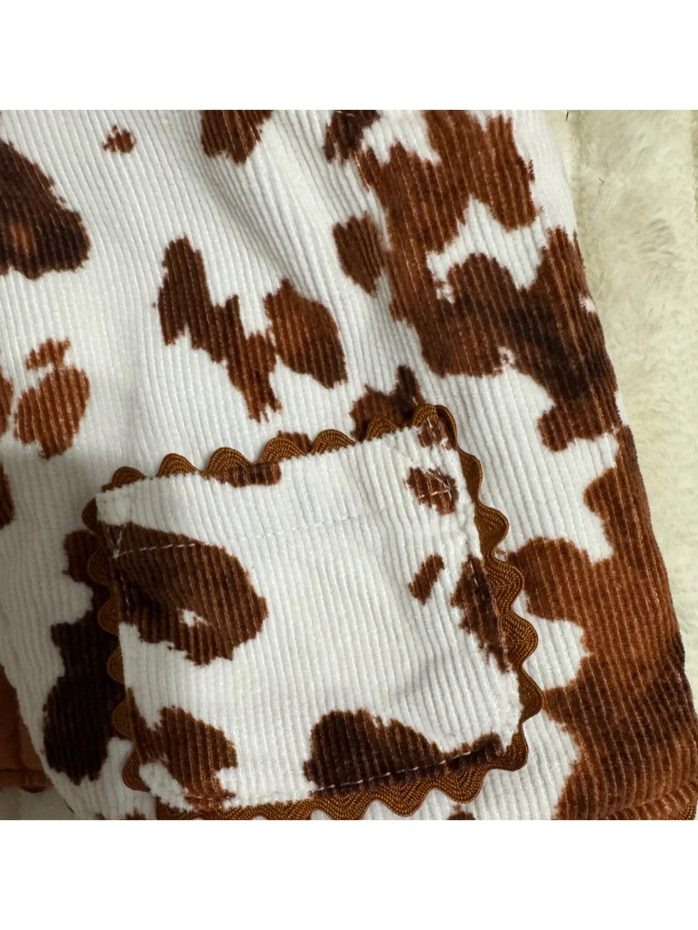 Old Navy Brown and White Cow Print Baby Vest - Picture 4 of 5